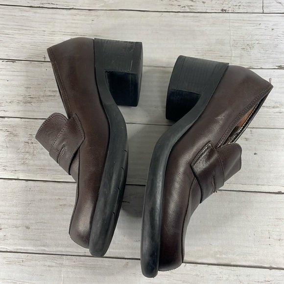 Vintage Y2K Chunky Brown Leather Nine West Cloud Nine Penny Loafers - Picture 6 of 12